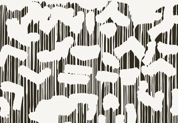 The paint flows across the surface in abundant, inky brushstrokes, creating an intricate pattern of parallel threads.