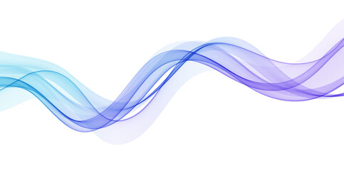 Abstract Background, Transparent Waved Lines. Soft Blue Purple Smoke Wave BG. Colorful Gradient Flowing Wavy Lines. Vector illustration.