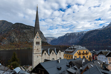 View of Lake Hallstatt and the town of Hallstatt