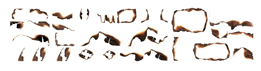 Burned Hole in white Paper middle PNG - Scorched Edges, Burnt Texture, Distressed Element, or Grungy Frame Overlay, Burnt paper hole