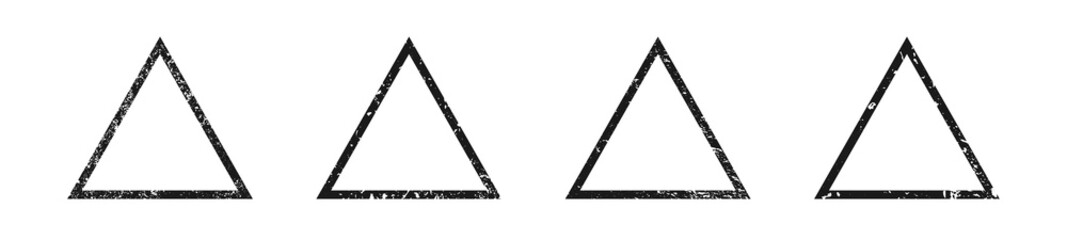 Set of grunge borders in triangle form