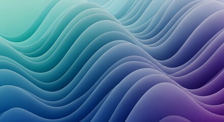 Abstract wavy layers in gradient blue and purple colors