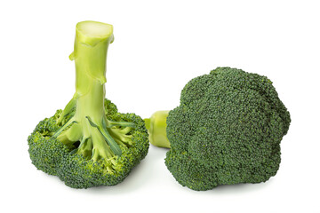 Fresh broccoli florets and stems ready for cooking or healthy eating in bright kitchen setting