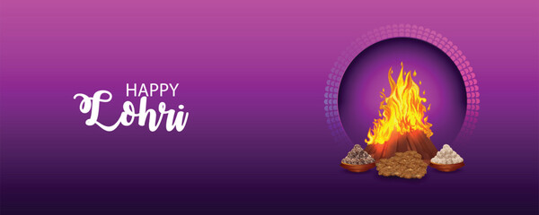 Happy lohri celebration banner