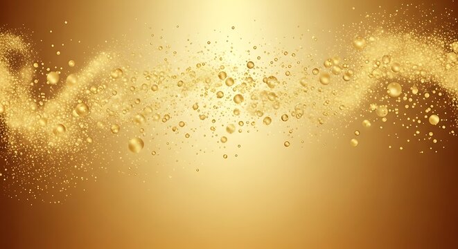 Golden bubbles and sparkles abstract background design