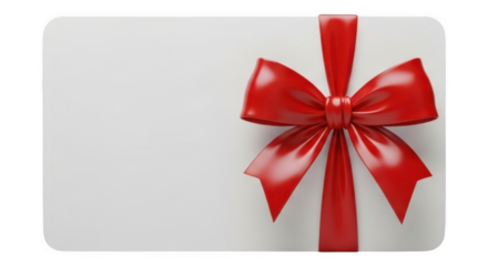 Gift card with red bow illustration for present celebration
