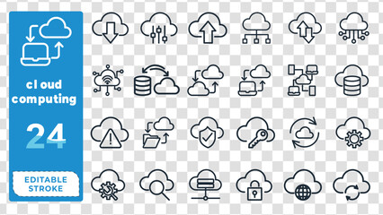 Cloud Computing Icons Set With Data Transfer Security And Network Concepts Keywords: cloud computing, cloud icon Cloud Computing, Cloud Icons, Data Security, Network Transfer, Digital Storage