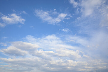 Blue Sky Background with Soft White Stratocumulus Cloud
