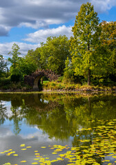 Landschaft und Natur im Gartnereich Dessau-W&ouml;rlitz, W&ouml;rlitzer Park, UNESCO Weltkulturerbe, Dessau, Sachsen Anhalt, Deutschland