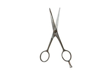 Hairdressing scissors for cutting hair on a transparent background