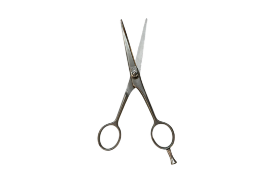 Hairdressing scissors for cutting hair on a transparent background - Powered by Adobe