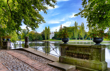 Landschaft und Natur im Gartnereich Dessau-W&ouml;rlitz, W&ouml;rlitzer Park, UNESCO Weltkulturerbe, Dessau, Sachsen Anhalt, Deutschland