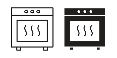 Fototapeta premium Oven icon collection. modern simple icons for web