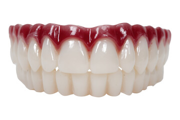 Fototapeta premium White plastic vampire fangs for halloween isolated on transparent background