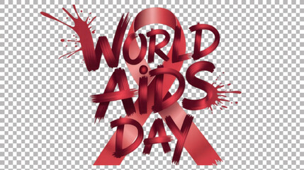Abstract Brush World AIDS Day Logo.
