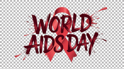 Grunge Style World AIDS Day Text.