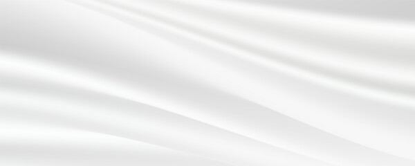 Fototapeta premium White gray satin texture that is white silver fabric silk panorama background with beautiful soft blur pattern natural.