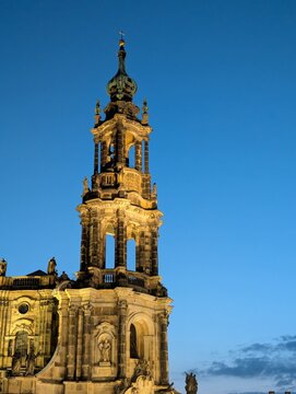 Night view of Hofkirche in Dresden, germany