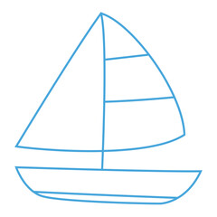 Simple blue sailboat with