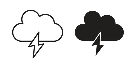 Thunderstorm icon collection. modern simple icons for web