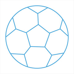 A light blue soccer ball with pentagons and hexagons