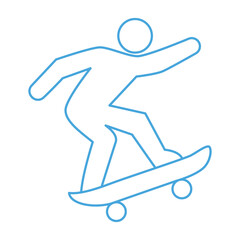 Vector illustration concept design of people sport icons, including silhouettes of an athlete, a man on a skateboard, and a man on a scooter