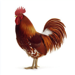 Fototapeta premium Colorful red rooster isolated on white background