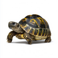 Obraz premium Radiated tortoise isolated on white background