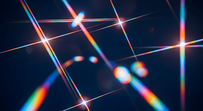 Prism light refraction abstract background with rainbow colors
