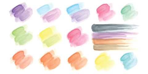 Watercolor brush strokes in pastel and muted tones, abstract painting elements