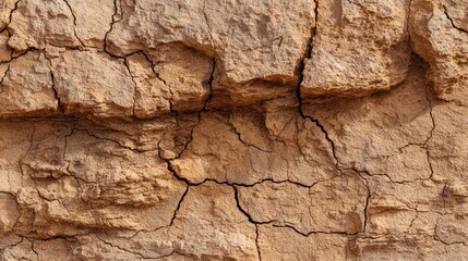 Dried and cracked soil showcases the intricate patterns formed by heat and lack of moisture.