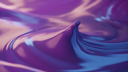 Close up shot of purple liquid swirl with wave and smooth texture of abstract surface for modern background design concept
