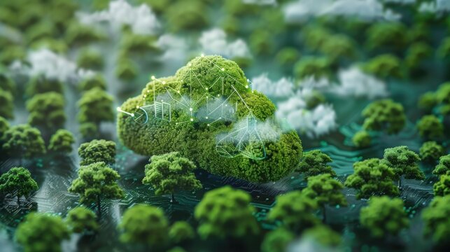 eco-friendly cloud data storage network concept - Powered by Adobe