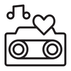 Vector Icons Romantic Music Lineal Style. Pixel Perfect and Editable Stroke.