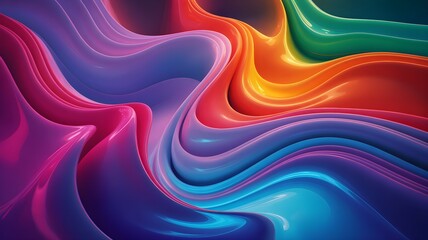 Vibrant colored abstract background with rainbow gradient wavy lines smooth surface for design concept and creative ideas with flowing shapes