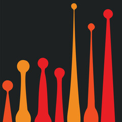 Abstract Red and Orange Vertical Spikes – Gradient Vector Design on Black Background for Dynamic Visual Themes