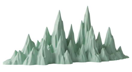 Abstract Mint Green Jagged Peaks Landscape on Black Background mountain