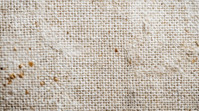 A close view of a natural fabric texture showcases woven details and gentle color variations.