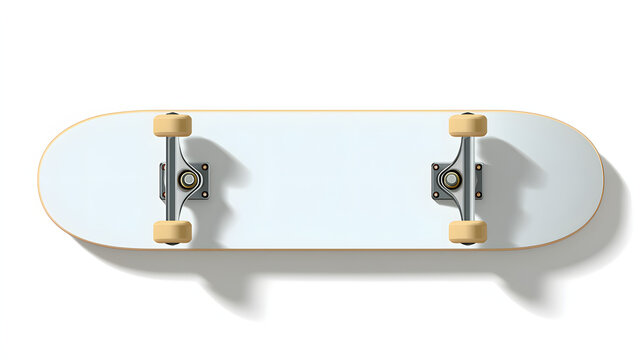 White skateboard isolated on white background, a popular extreme sport item - Powered by Adobe