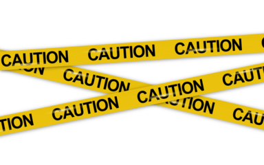 Yellow Caution Tape X Shape – Isolated Warning Sign PNG with Transparent Background