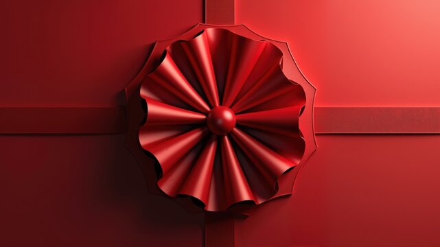4k Red bowknot rosette chrismas holiday decoration gift background.
