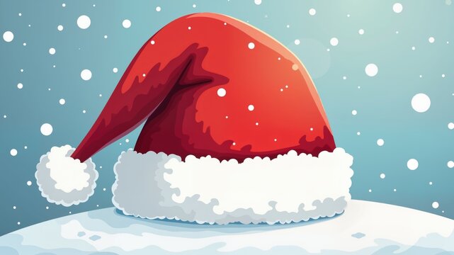 A Santa Claus hat Christmas cartoon design element
