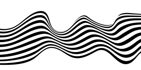 Black and white abstract background vector illustration with wavy sea line texture pattern design style