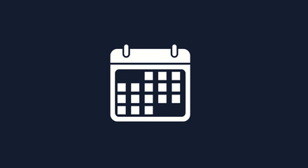 Calendar icon, white on dark background