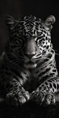 Fototapeta premium Such peace is very deceptive, because under every cute kitten there is a mighty jaguar hiding.