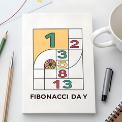 Fibonacci Day 5, Golden Ratio Spiral Pattern, Mathematical Sequence Design