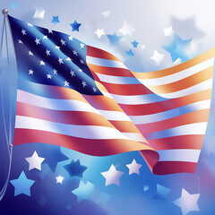 Celebrate USA with dynamic American flag design