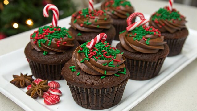 chocolate cupcakes with icing