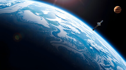 Breathtaking Earth Atmosphere View from Outer Space Orbit