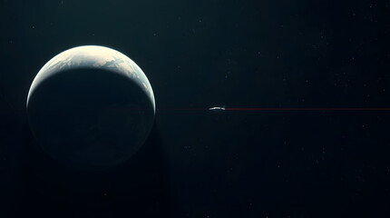 Cinematic Deep Space Journey with Distant Planets and Spacecraft